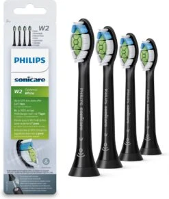 Philips Sonicare W2 Optimal White HX6064/11 - Opzetborstels - 4 Stuks - Zwart