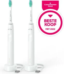 Philips Sonicare Series 3100 HX3675/13 - Elektrische Tandenborstel - Wit - Duopack -Mondverzorgings Winkel 1038x1200