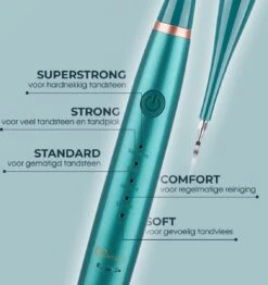 Merkloos Tandsteen Verwijderaar Elektrisch Dentect – Tandenborstel Opzetstukken - Tandarts Spiegel - 5 Standen - Groen -Mondverzorgings Winkel 1131x1200 9