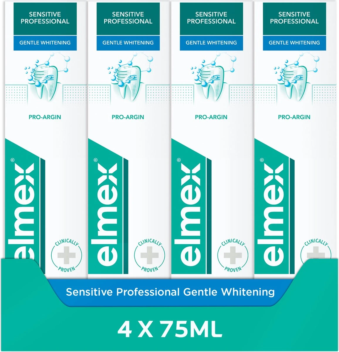 Elmex Sensitive Professional Gentle Whitening Tandpasta 4 X 75ml - Voor Gevoelige Tanden - Voordeelverpakking 3 Elmex Sensitive Professional Gentle Whitening Tandpasta 4 X 75ml - Voor Gevoelige Tanden - Voordeelverpakking