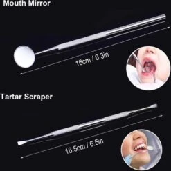 Compleet Tandarts Setje –4 Stuks Tandsteenhaakje – Tandartshaakje - Mondspiegel – Tandarts Gereedschap – Mondverzorging – Stainless Steel -Mondverzorgings Winkel 1195x1200 3