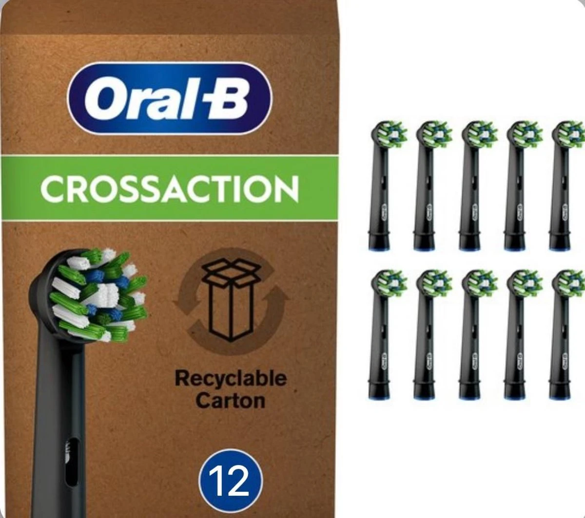 Oral-B CrossAction Opzetborstel Kleur Zwart, Verpakking Van 12 Stuks, Verpakking Van Brievenbusformaat 3 Oral-B CrossAction Opzetborstel Kleur Zwart, Verpakking Van 12 Stuks, Verpakking Van Brievenbusformaat