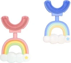 Medies - 360° U-vormige Kindertandenborstel Regenboog Roze | Baby Tandenborstel | Kindertandenborstel | Peuter Tandenborstel | U-vorm - Siliconen - Bpa Free - 2 Tot 7 Jaar -Mondverzorgings Winkel 1200x1075