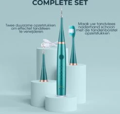 Merkloos Tandsteen Verwijderaar Elektrisch Dentect – Tandenborstel Opzetstukken - Tandarts Spiegel - 5 Standen - Groen -Mondverzorgings Winkel 1200x1139 2