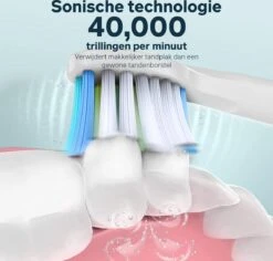 Bintoi® ISonic Pro Series D700 - Elektrische Tandenborstel - Ultra Whitening - 1 Handvat En 4 Opzetborstels - Oplaadbaar - Veilig Voor Douche - Gratis Reisetui - Wit -Mondverzorgings Winkel 1200x1146