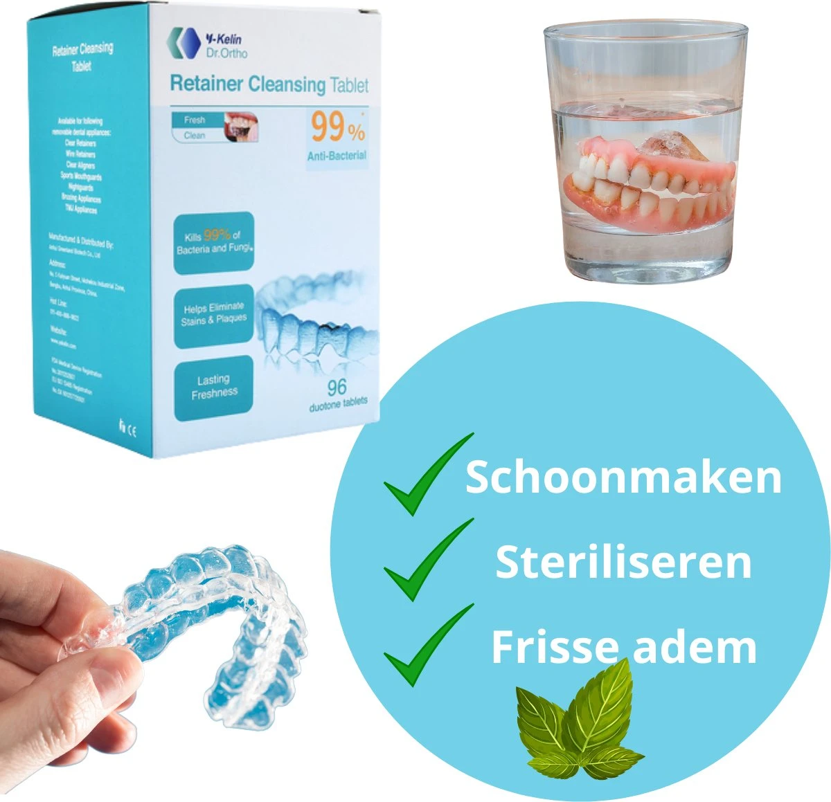 Dr. Ortho Reinigingstabletten 96 Stuks - Bitje - Tanden - Beugel - Kunstgebit - Voordeelverpakking 10 Dr. Ortho Reinigingstabletten 96 Stuks - Bitje - Tanden - Beugel - Kunstgebit - Voordeelverpakking - Afbeelding 8