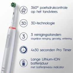 Oral B Oral-B Pro 3 3500 - Elektrische Tandenborstel - Wit -Mondverzorgings Winkel 1200x1197 4