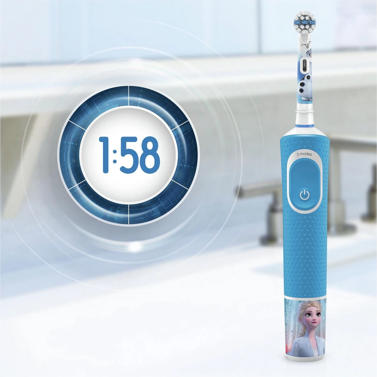Oral B Oral-B Kids Frozen 2 - Elektrische Tandenborstel - Powered By Braun - 1 Handvat En 1 Opzetborstel 6 Oral B Oral-B Kids Frozen 2 - Elektrische Tandenborstel - Powered By Braun - 1 Handvat En 1 Opzetborstel - Afbeelding 4