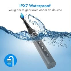 LifeGoods Elektrische Tandenborstel - Oplaadbaar - Veilig Voor Douche - 4 Opzetborstels - Zwart -Mondverzorgings Winkel 1200x1198 87