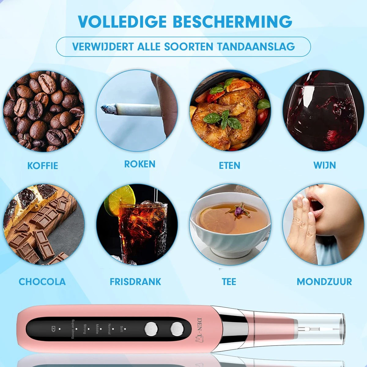 DEN-T® PRO U500 - Elektrische Sonische Tandsteen Verwijderaar - Roze 11 DEN-T® PRO U500 - Elektrische Sonische Tandsteen Verwijderaar - Roze - Afbeelding 9