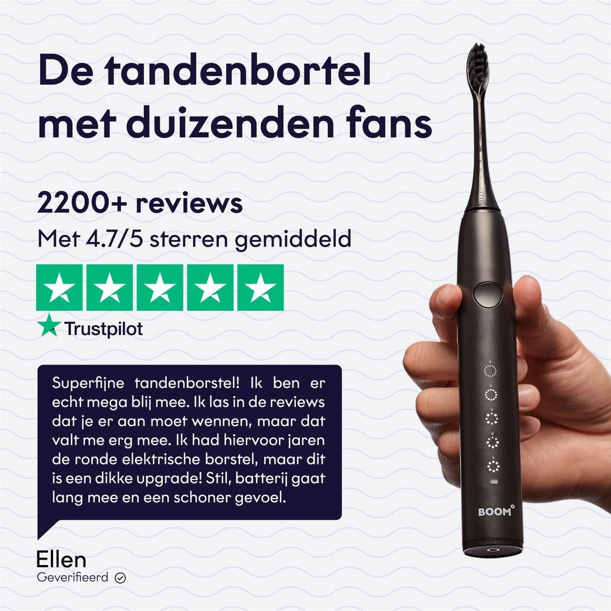 BOOMBRUSH Elektrische Tandenborstel - Zwart - 90 Dagen Batterij - Duurzaam 13 BOOMBRUSH Elektrische Tandenborstel - Zwart - 90 Dagen Batterij - Duurzaam - Afbeelding 11