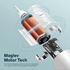 Bintoi® ISonic Pro Series D700 - Elektrische Tandenborstel - Ultra Whitening - 1 Handvat En 4 Opzetborstels - Oplaadbaar - Veilig Voor Douche - Gratis Reisetui - Wit -Mondverzorgings Winkel 1200x1200 220