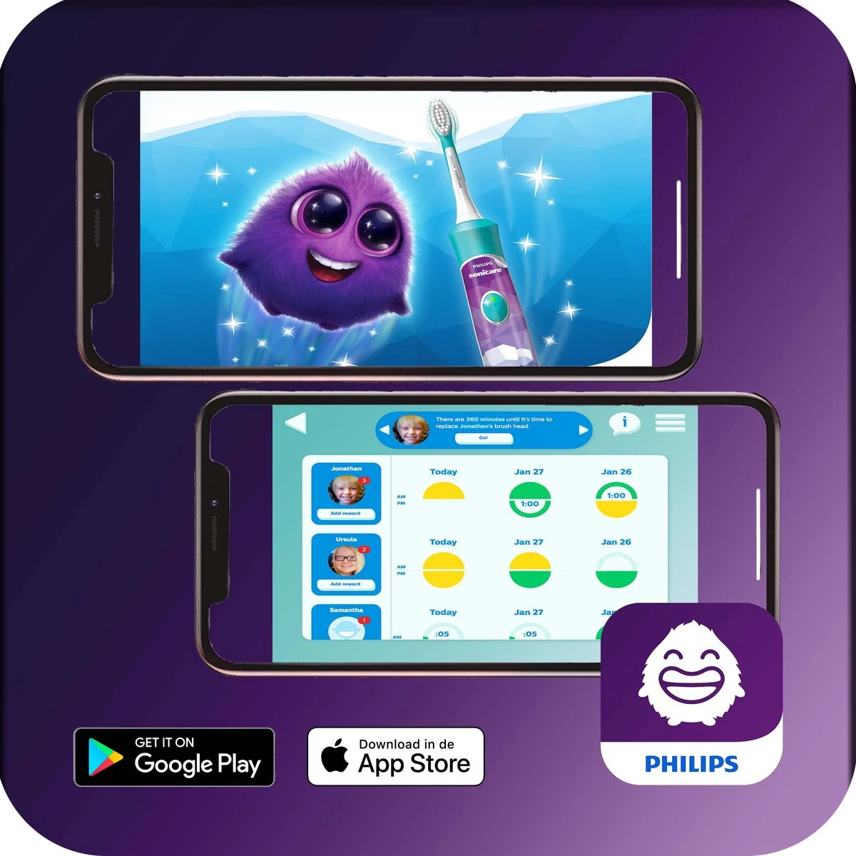 Philips Sonicare For Kids HX6322/04 - Elektrische Tandenborstel - Blauw - Incl. Extra Opzetborstel 10 Philips Sonicare For Kids HX6322/04 - Elektrische Tandenborstel - Blauw - Incl. Extra Opzetborstel - Afbeelding 8