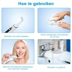 DEN-T® PRO P350 Elektrische Tandenpolijster - Wit - 5 Standen - 5 Opzetstukken - Polijstmachine - Polijstset - Tanden Polijsten - -Mondverzorgings Winkel 1200x1200 732