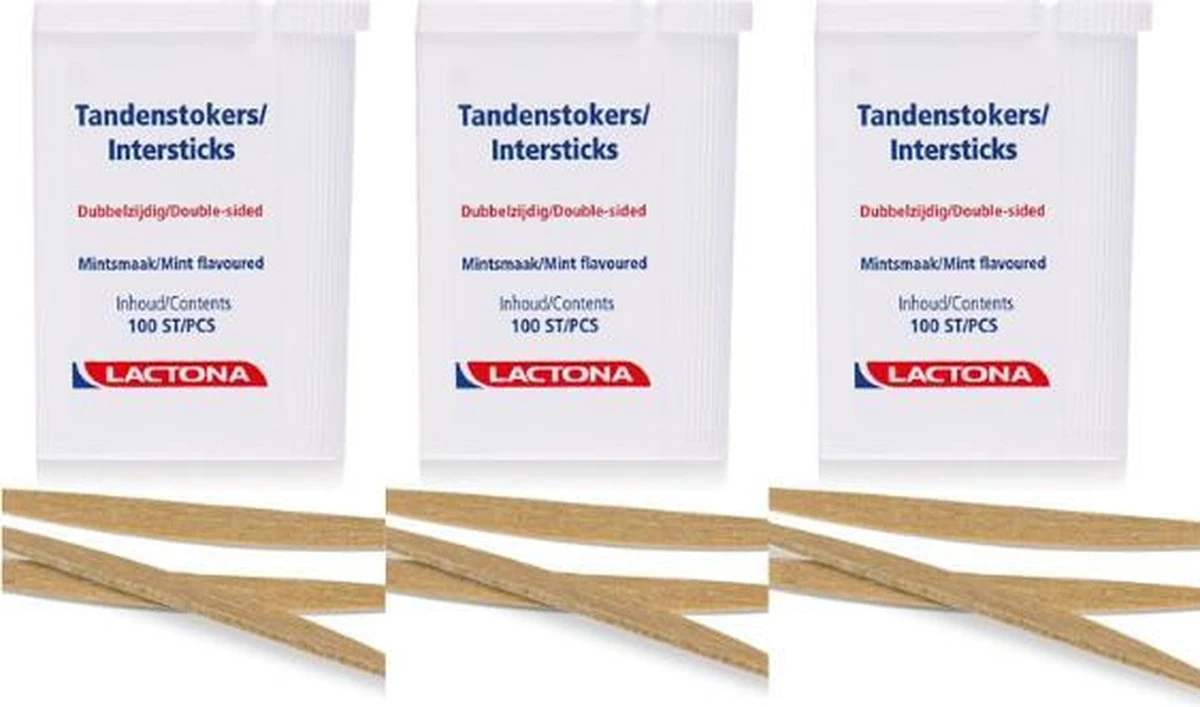 Lactona Intersticks - 3x 100 Stuks - Tandenstoker - Voordeelverpakking 4 Lactona Intersticks - 3x 100 Stuks - Tandenstoker - Voordeelverpakking - Afbeelding 2