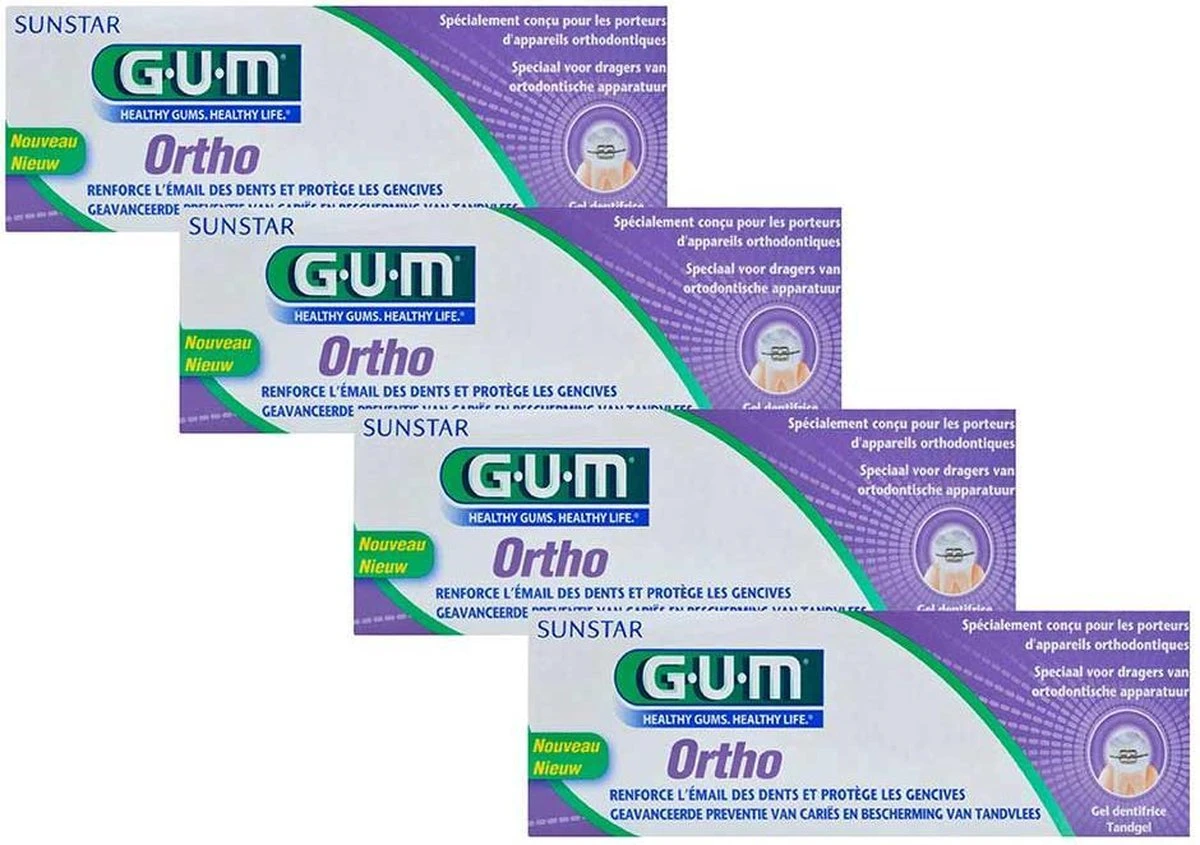 GUM® 4x GUM Tandpasta Ortho 75 Ml 4 GUM® 4x GUM Tandpasta Ortho 75 Ml - Afbeelding 2