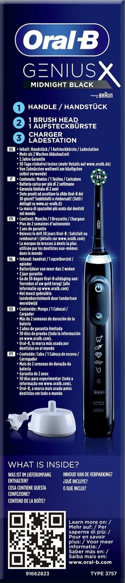 Oral B Oral-B Genius X - Special Editie - Zwart - Elektrische Tandenborstel - 1 Handvat En 1 Opzetborstel 7 Oral B Oral-B Genius X - Special Editie - Zwart - Elektrische Tandenborstel - 1 Handvat En 1 Opzetborstel - Afbeelding 5