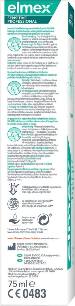 Elmex Sensitive Professional Tandpasta - 2 X 75 Ml - Voordeelverpakking -Mondverzorgings Winkel 296x1200 7