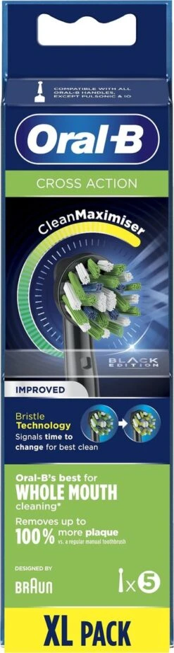Oral B Oral-B CrossAction Opzetborstel Black Edition Met CleanMaximiser-technologie, Verpakking Van 5 Stuks -Mondverzorgings Winkel 321x1200