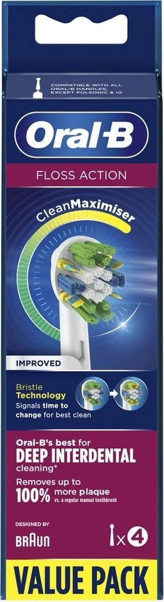 Oral B Oral-B FlossAction - Met CleanMaximiser-technologie - Opzetborstels - 4 Stuks 5 Oral B Oral-B FlossAction - Met CleanMaximiser-technologie - Opzetborstels - 4 Stuks - Afbeelding 3