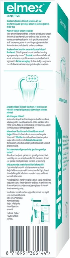 Elmex Sensitive Tandpasta 4 X 75ml - Voor Gevoelige Tanden - Voordeelverpakking -Mondverzorgings Winkel 328x1200 7