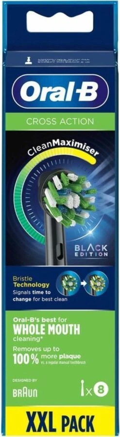 Oral B Oral-B CrossAction - Met CleanMaximiser-technologie - Opzetborstels - Zwart - 8 Stuks -Mondverzorgings Winkel 331x1200 2