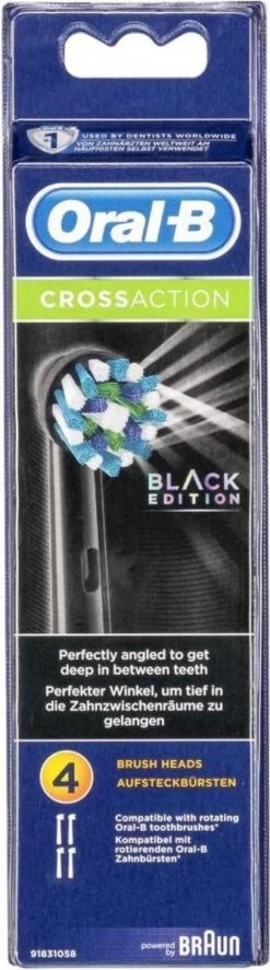 Oral B Oral-B CrossAction Zwart Opzetborstels - 4 Stuks -Mondverzorgings Winkel 334x1200