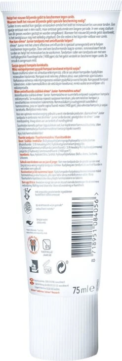 Elmex Junior 5-12 Jaar Kindertandpasta 6 X 75ml - Voordeelverpakking -Mondverzorgings Winkel 407x1200