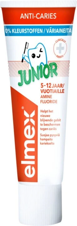 Elmex Junior 5-12 Jaar Kindertandpasta 6 X 75ml - Voordeelverpakking -Mondverzorgings Winkel 408x1200