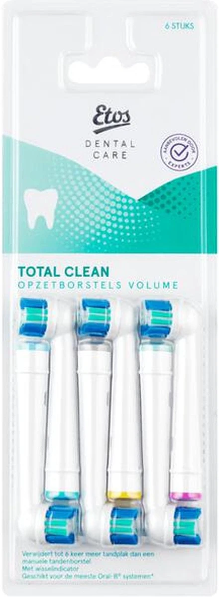 Etos Opzetborstel Total Clean - 6 Stuks - Geschikt Voor De Meeste Oral-B® Systemen* 8 Etos Opzetborstel Total Clean - 6 Stuks - Geschikt Voor De Meeste Oral-B® Systemen* - Afbeelding 6