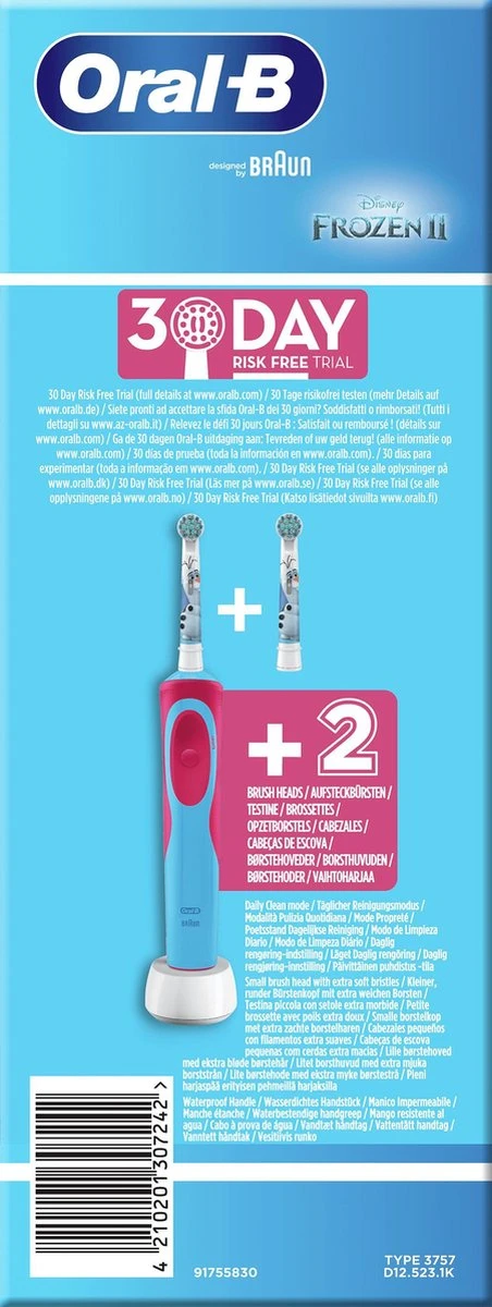 Oral B Oral-B Vitality Frozen - Elektrische Tandenborstel Voor Kinderen - 1 Handvat En 2 Opzetborstels 10 Oral B Oral-B Vitality Frozen - Elektrische Tandenborstel Voor Kinderen - 1 Handvat En 2 Opzetborstels - Afbeelding 8
