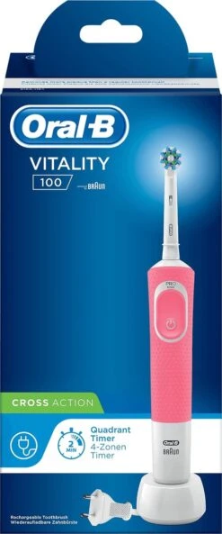 Oral B Oral-B Vitality 100 Roze CrossAction - Elektrische Tandenborstel - Powered By Braun -Mondverzorgings Winkel 500x1200 2