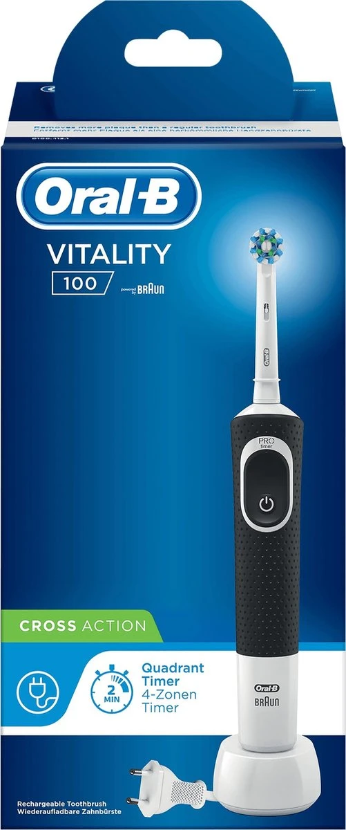 Oral B Oral-B Vitality 100 CrossAction Zwart - Elektrische Tandenborstel 4 Oral B Oral-B Vitality 100 CrossAction Zwart - Elektrische Tandenborstel - Afbeelding 2