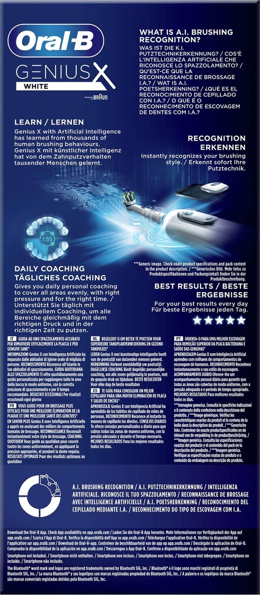 Oral B Oral-B Genius X - Wit - Elektrische Tandenborstel - Ontworpen Door Braun - 1 Handvat En 1 Opzetborstel 10 Oral B Oral-B Genius X - Wit - Elektrische Tandenborstel - Ontworpen Door Braun - 1 Handvat En 1 Opzetborstel - Afbeelding 9