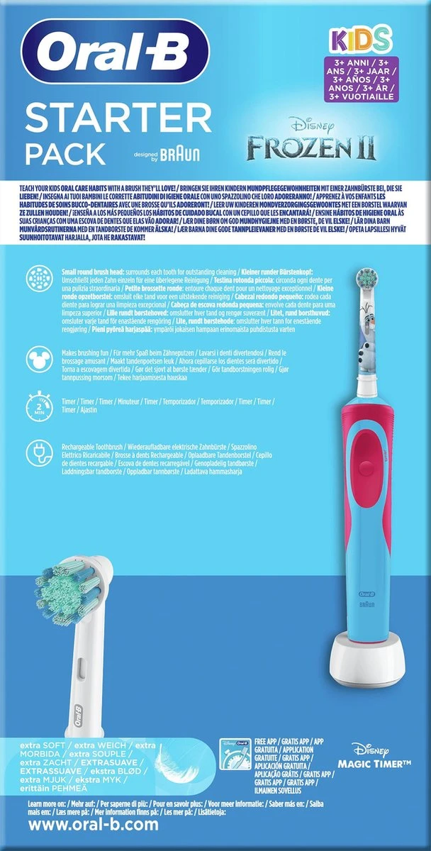 Oral B Oral-B Vitality Frozen - Elektrische Tandenborstel Voor Kinderen - 1 Handvat En 2 Opzetborstels 5 Oral B Oral-B Vitality Frozen - Elektrische Tandenborstel Voor Kinderen - 1 Handvat En 2 Opzetborstels - Afbeelding 3