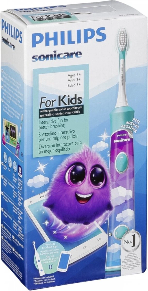 Philips Sonicare For Kids HX6322/04 - Elektrische Tandenborstel - Blauw - Incl. Extra Opzetborstel 5 Philips Sonicare For Kids HX6322/04 - Elektrische Tandenborstel - Blauw - Incl. Extra Opzetborstel - Afbeelding 3
