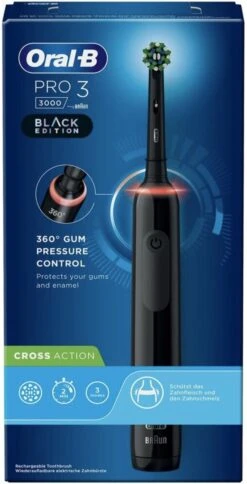 Oral B Oral-B Pro 3 3000 - Zwart - Elektrische Tandenborstel - Ontworpen Door Braun - Black Edition -Mondverzorgings Winkel 613x1200