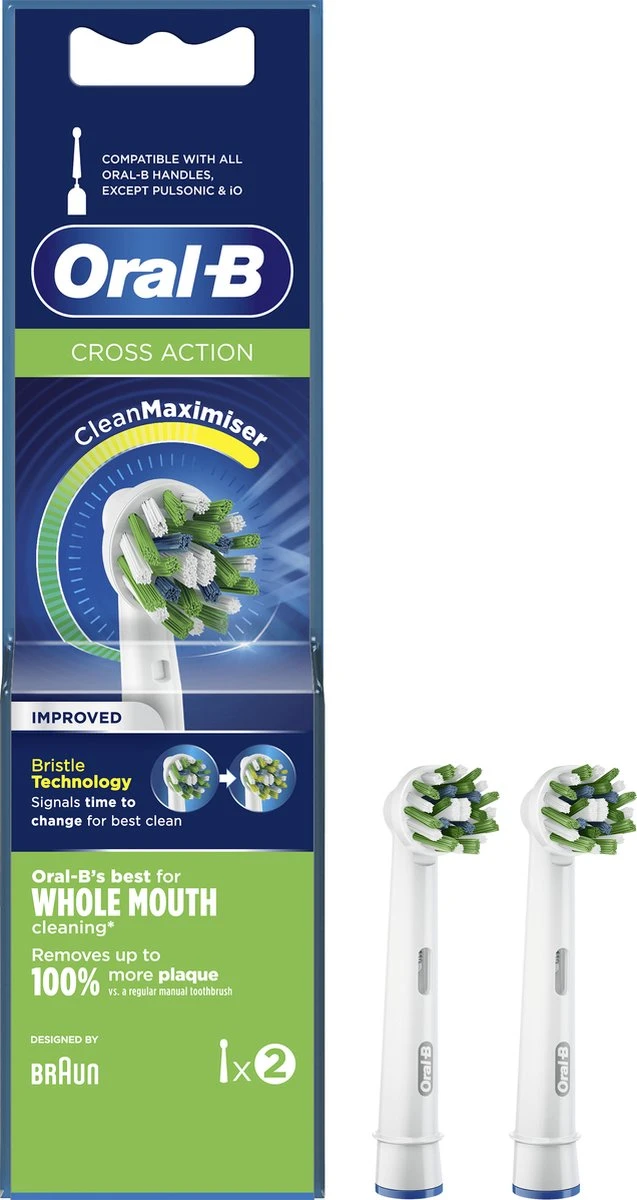 Oral B Oral-B CrossAction - Met CleanMaximiser-technologie - Opzetborstels - 2 Stuks 9 Oral B Oral-B CrossAction - Met CleanMaximiser-technologie - Opzetborstels - 2 Stuks - Afbeelding 7