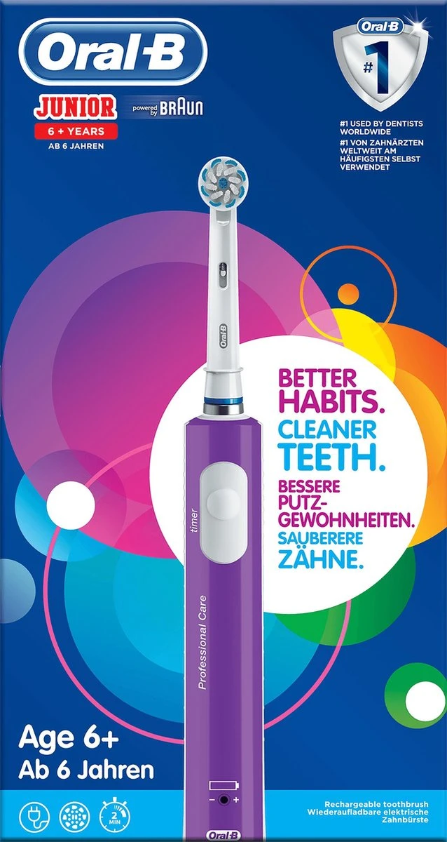 Oral B Oral-B Junior - Elektrische Tandenborstel - Paars 12 Oral B Oral-B Junior - Elektrische Tandenborstel - Paars - Afbeelding 10