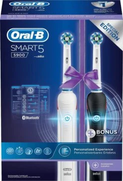 Oral B Oral-B Smart 5 5900 - Zwart En Wit - Elektrische Tandenborstel - Duopack -Mondverzorgings Winkel 816x1200