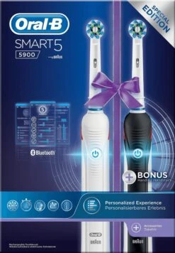 Oral B Oral-B Smart 5 5900 - Zwart En Wit - Elektrische Tandenborstel - Duopack -Mondverzorgings Winkel 833x1200