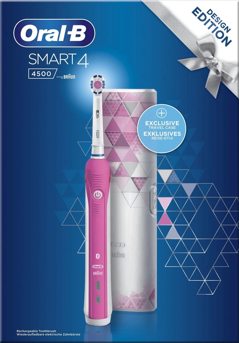 Oral B Oral-B Smart 4 4500 - Roze - Elektrische Tandenborstel 6 Oral B Oral-B Smart 4 4500 - Roze - Elektrische Tandenborstel - Afbeelding 4