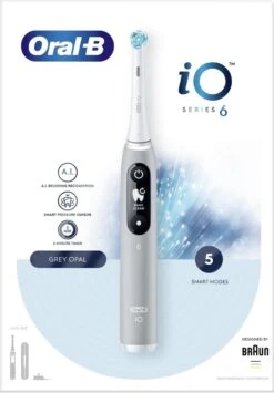 Oral B Oral-B IO - 6 - Opal Grey-Elektrische Tandenborstel Met Revolutionaire Magnetische Technologie Powered By Braun -Mondverzorgings Winkel 836x1200