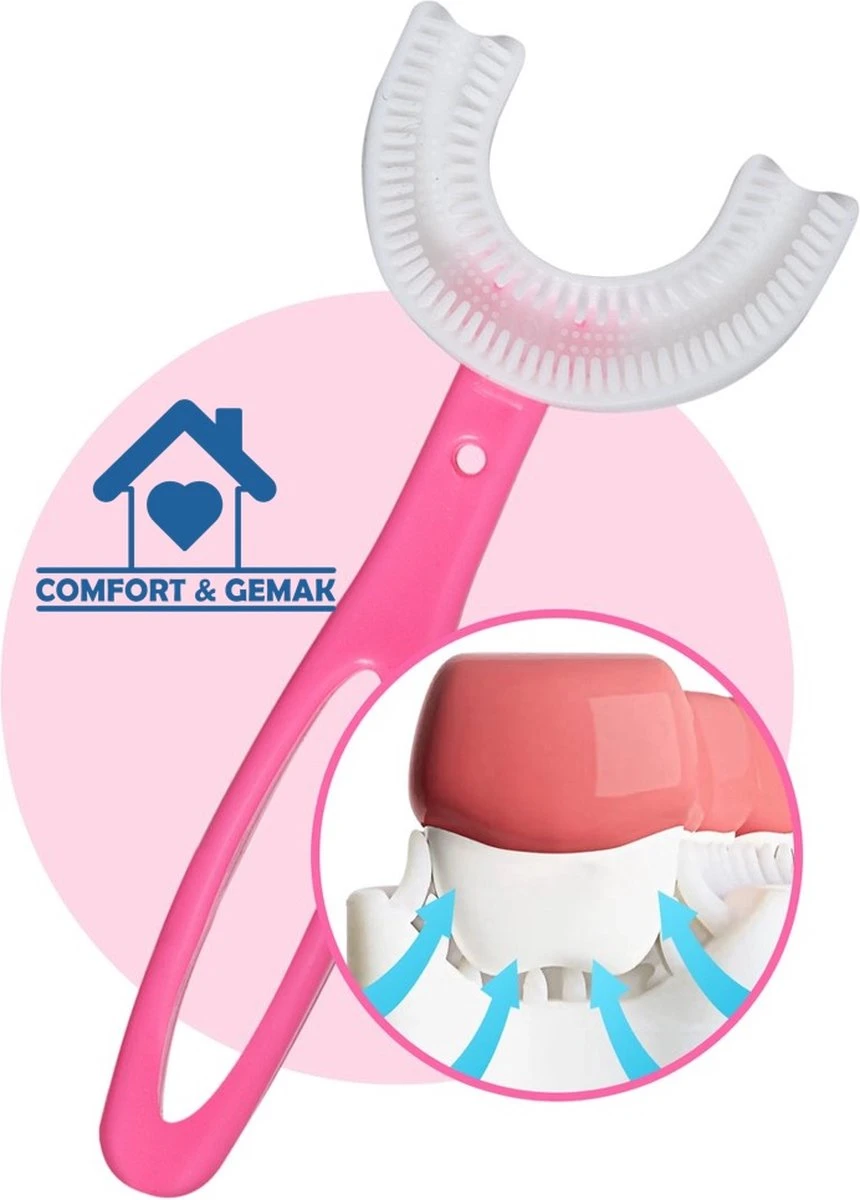 Tandenborstel Voor Kinderen - Eenvoudig, Hygiënisch En De Oplossing Voor Tandenpoetsen Bij Kinderen - BPA Vrij - ROZE - 2 Tot 6 Jaar
