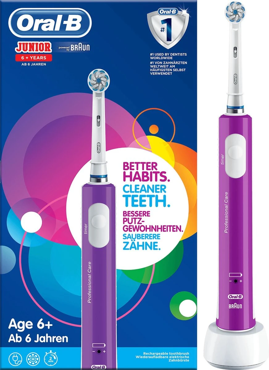 Oral B Oral-B Junior - Elektrische Tandenborstel - Paars 14 Oral B Oral-B Junior - Elektrische Tandenborstel - Paars - Afbeelding 12