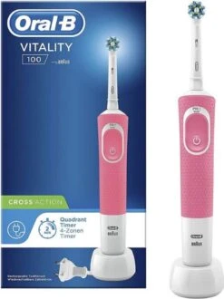 Oral B Oral-B Vitality 100 Roze CrossAction - Elektrische Tandenborstel - Powered By Braun -Mondverzorgings Winkel 897x1200