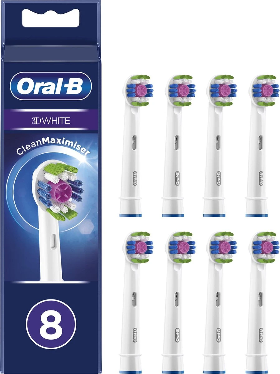 Oral B Oral-B 3D White - Met CleanMaximiser-technologie - Opzetborstels - 8 Stuks - Brievenbusverpakking 13 Oral B Oral-B 3D White - Met CleanMaximiser-technologie - Opzetborstels - 8 Stuks - Brievenbusverpakking - Afbeelding 11