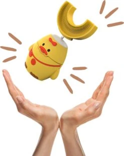 Merkloos Elektrische Sonische Tandenborstel Voor Kinderen Tussen 2 T/m 6 Jaar Met Timer - Elektrische Kindertandenborstel - 360º Graden - 6 Poetsmodus - IPX7 Waterbestendig - Geel -Mondverzorgings Winkel 952x1200