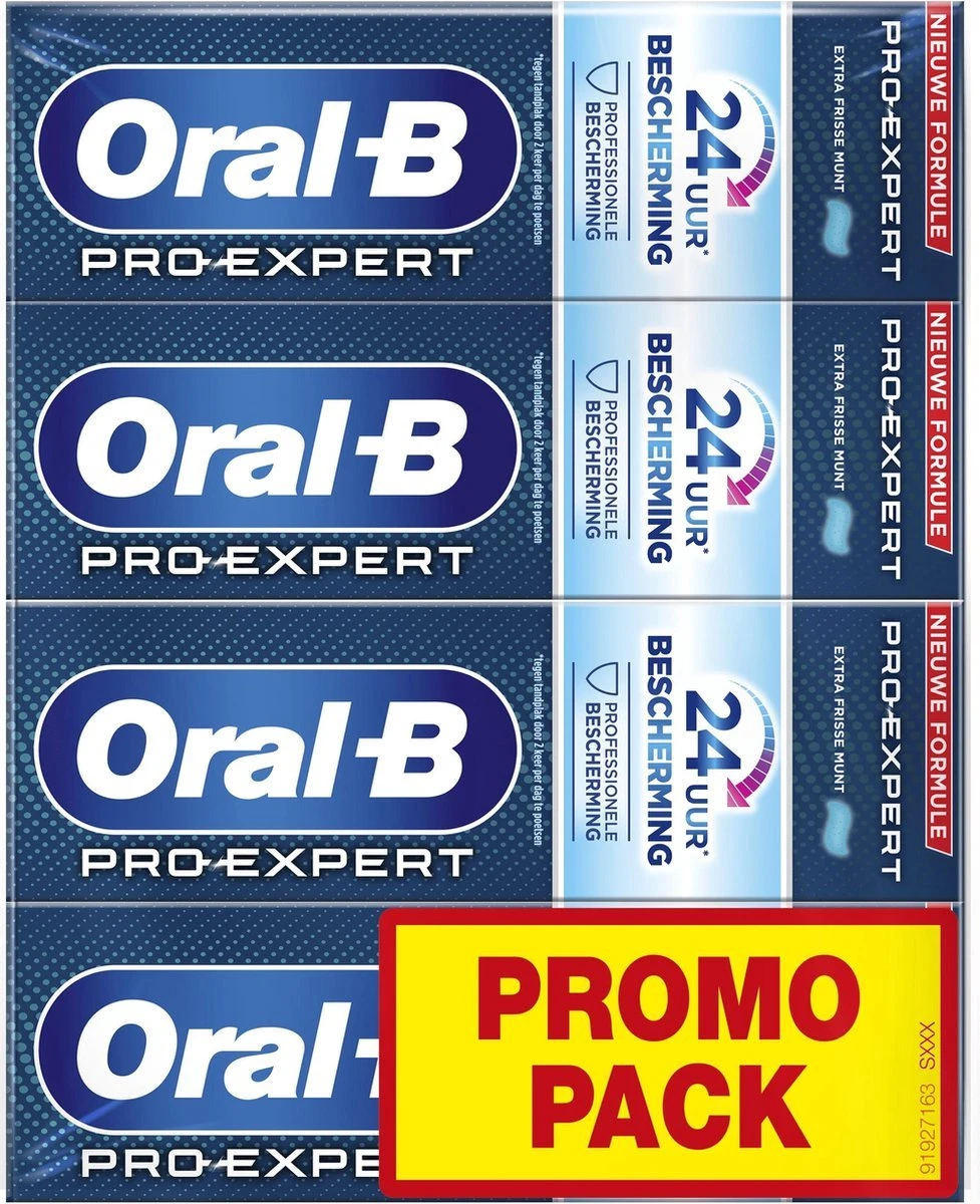 Oral B Oral-B Pro-Expert Professionele Bescherming - 4x75 Ml - Tandpasta 3 Oral B Oral-B Pro-Expert Professionele Bescherming - 4x75 Ml - Tandpasta