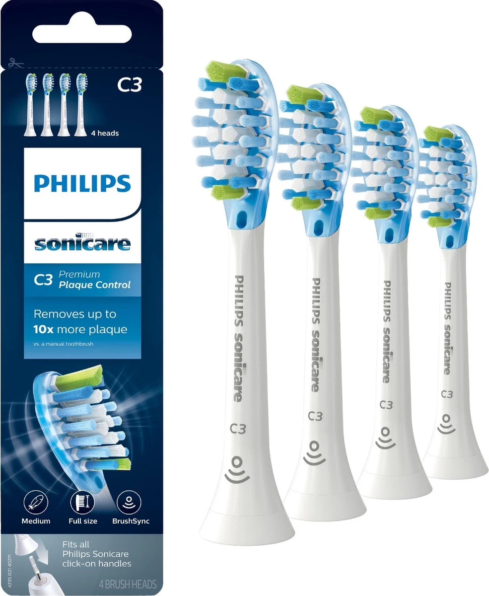Philips Sonicare C3 Premium Plaque Defense HX9044/17 - Opzetborstel - 4 Stuks